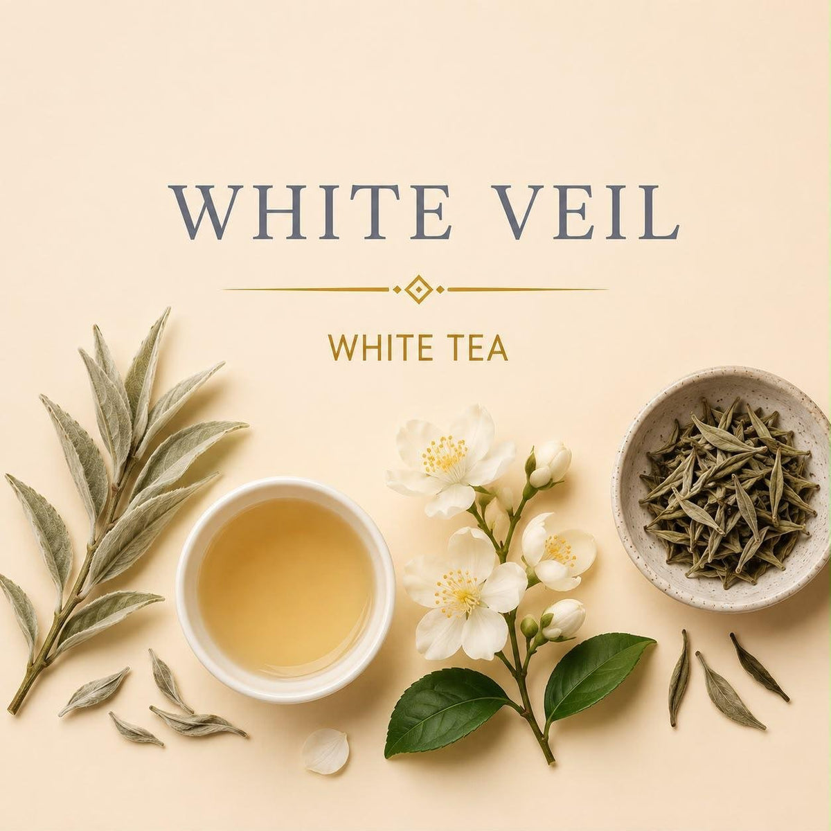 White Veil candle scent note with white tea